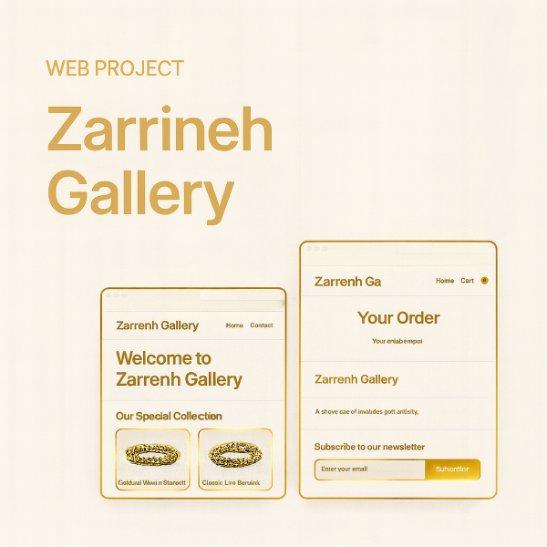 Zarrineh Gallery - Gold Store Website by Abolfazl Shadrouh